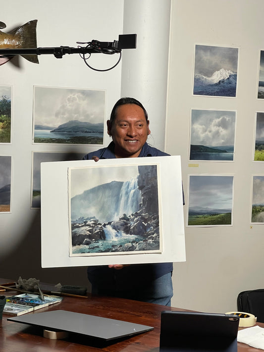 Vatnslitafélag Íslands bauð á sýnikennslu Jorge Corpuna